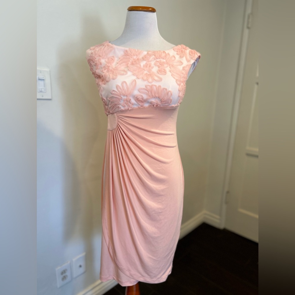 Connected Apparel NWT Size 6P Peach Colored MIDI Dress